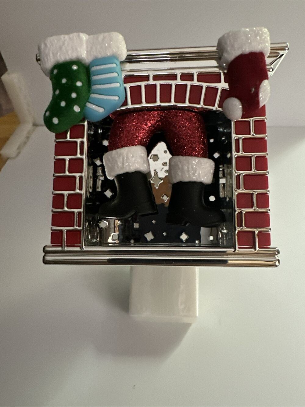 Bath & Body Works Santa's Legs In Fireplace Wallflower Light-up Plug In Used